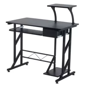 image of Zennor Space Saving Computer Desk with Storage - Black