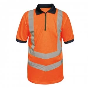 Image of Regatta Hi Vis Pro Polo Tshirt - Orange/Navy