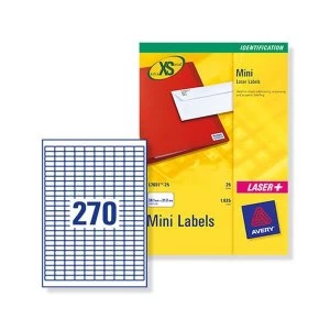 Image of Avery J8659-25 Mini Inkjet Labels 17.8 x 10mm White Extra Value Pack Pack of 6750 Labels