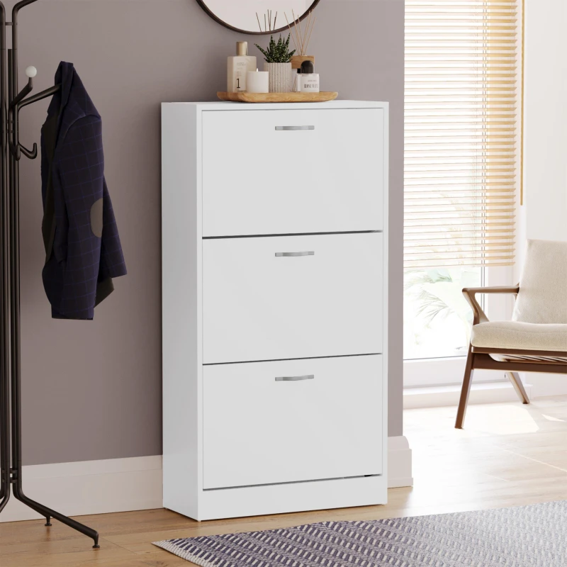 Image of Lassic Vida Designs 3 Drawer Shoe Cabinet White unisex 3 Drawer