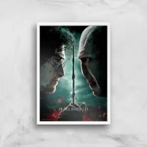 image of Harry Potter and the Deathly Hallows Part 2 Giclee Art Print - A2 - White Frame