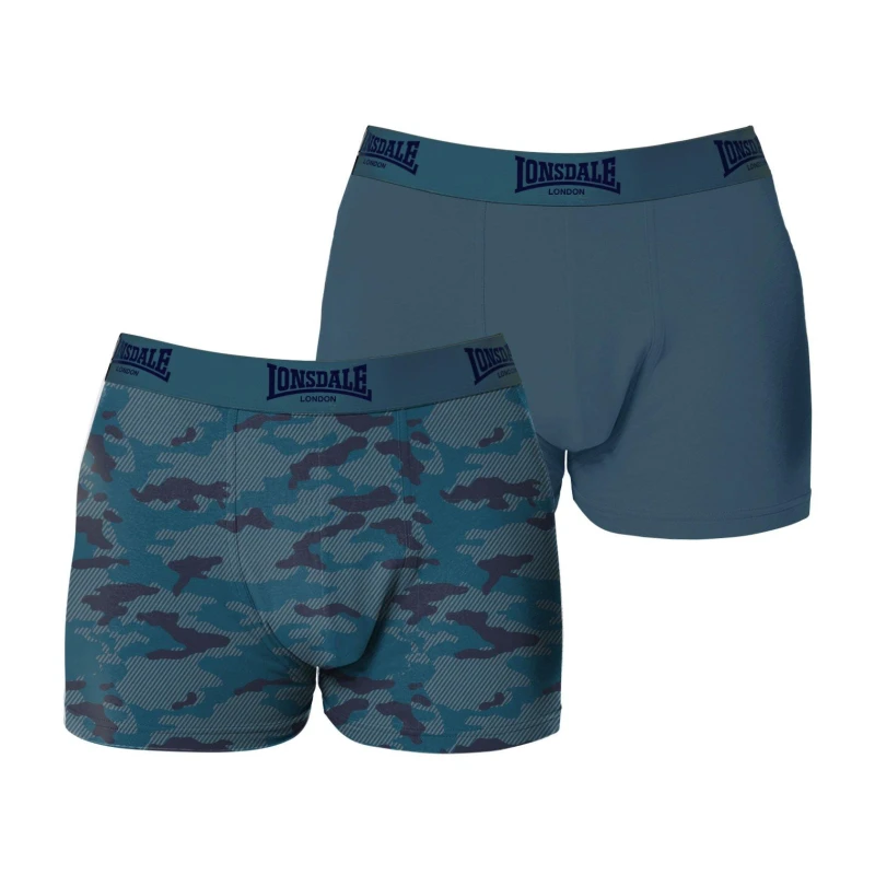 Image of Lonsdale 2 Pack Trunk Mens Trunks Small Blue 42201123350
