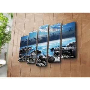 Image of 5PAT-28 Multicolor Decorative Canvas Painting (5 Pieces)