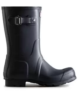 Image of Hunter Mens Original Short Boot - Navy, Size 7, Men