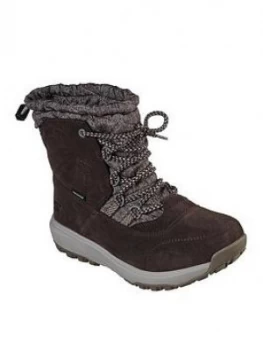 Image of Skechers Outdoor Calf Boot, Chocolate, Size 3, Women