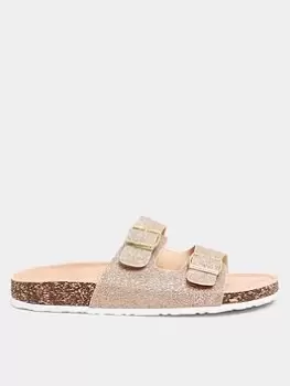 image of Long Tall Sally Glitter Footbed Rose Gold, Size 10, Women