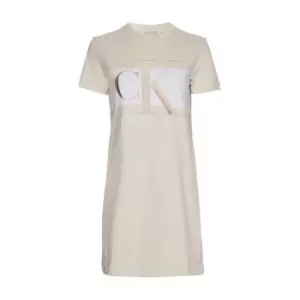 Image of Calvin Klein Jeans Blocking T-Shirt Dress - Cream