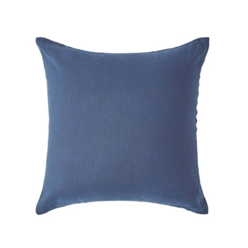 Image of Homescapes European Linen Pillowcase, 40 x 40cm Navy