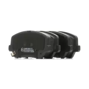 Image of RIDEX Brake pad set HYUNDAI,KIA 402B0787 581012MA00,581012VA20,581012VA25 581012VA70,58101A6A20,58101A6A70,58101A6A75,581012TA20,581012TA21,581012TA61