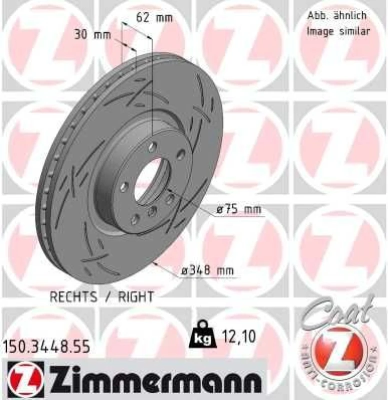 Image of ZIMMERMANN Brake disc ZIMMERMANN 150.3448.55