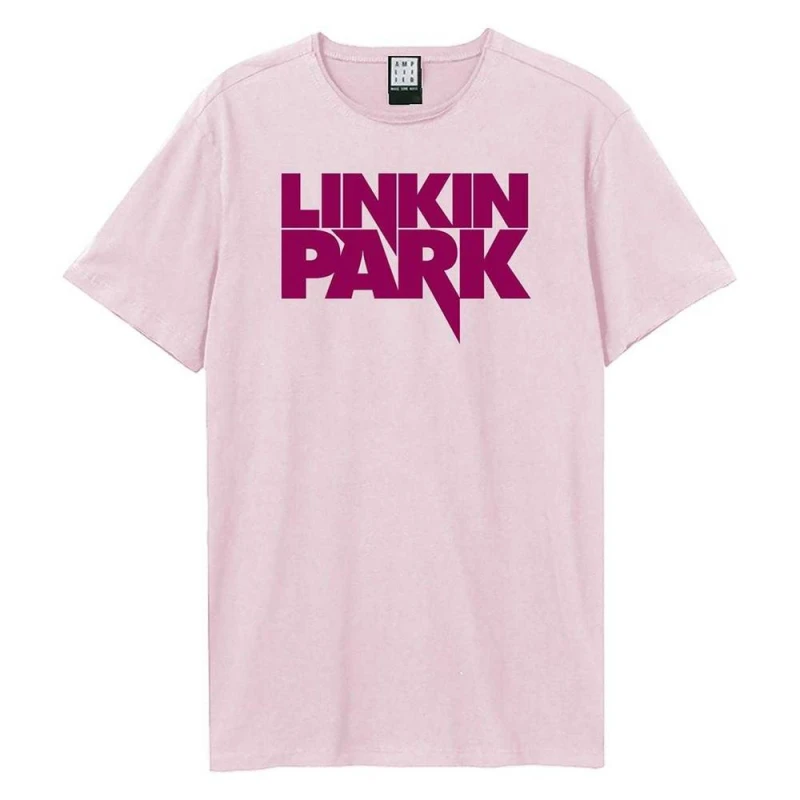 Image of Amplified Mens Linkin Park Logo T-Shirt in Pink Size: XS Pink Male XS