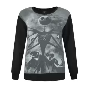 Image of Nightmare Before Christmas Womens/Ladies Sublimation Sweater (2XL) (Black)