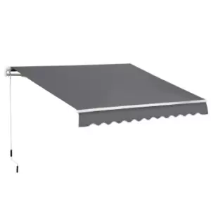 Image of Outsunny 4x2.5M Manual Awning Window Door Sun Weather Shade W/ Handle Grey