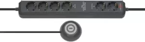 Image of Brennenstuhl Eco-Line Comfort Switch power extension 2m 6 AC...