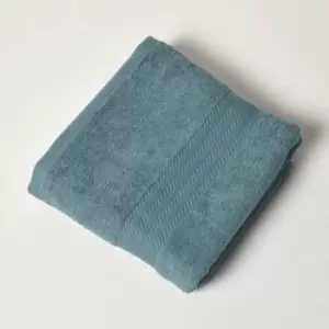 image of HOMESCAPES Teal 100% Combed Egyptian Cotton Bath Towel 500 GSM - Teal