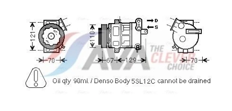 Image of Air conditioning compressor AVA COOLING SYSTEMS OLAK558