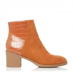 Head Over Heels Oakli Block Heel Ankle Boots - Tan