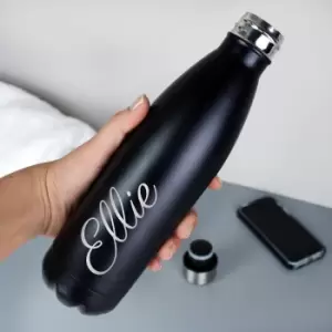 Image of Personalised Metal Insulated Drinks Bottle Black Black