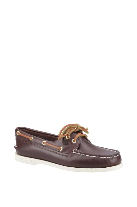 Image of Sperry Men Authentic 2 Eye Wide Fit Boat Shoe in Brown Size: 11 Brown 11 Male 627756021198