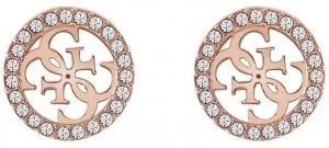 Guess Tropical Sun Rose Gold Clear Crystal Earrings Jewellery