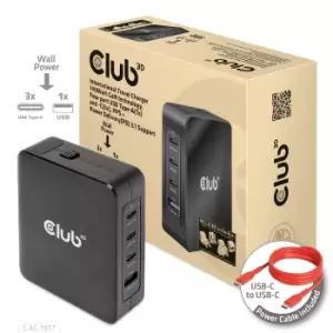 CLUB3D International Travel Charger 140W GaN technology, Four port...