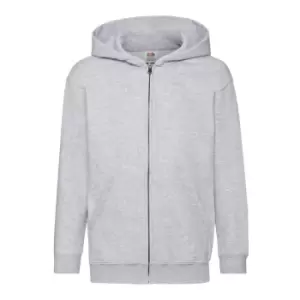 Image of Fruit Of The Loom Childrens/Kids Unisex Hooded Sweatshirt Jacket (9-11) (Heather Grey)
