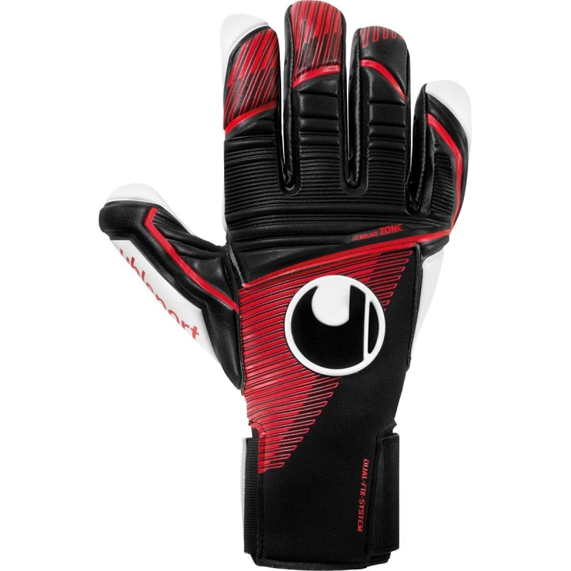 Image of Uhlsport Adults Powerline Absolutgrip Goalkeeper Gloves Black/Red/White unisex 8.5