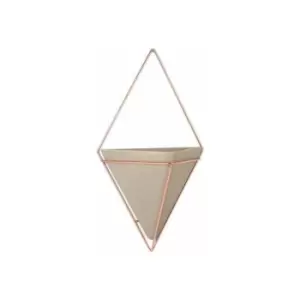 image of Umbra Trigg Hanging Planter Vase & Geometric Wall Decor Ceramic Container - Great For Succulent Plants, Air Plant, Mini Cactus, Faux Plants and More,