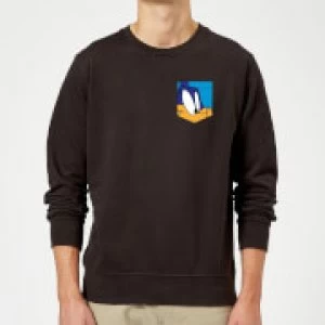 Image of Looney Tunes Roadrunner Face Faux Pocket Sweatshirt - Black - M