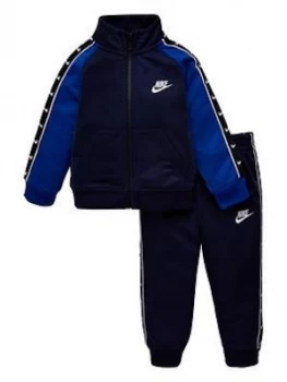 Image of Nike Sportswear Toddler Boys Swoosh Taped Tricot Tracksuit - Navy
