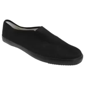 Image of Dek Adults Unisex Gusset Black Canvas Plimsolls (7 UK) (Black)