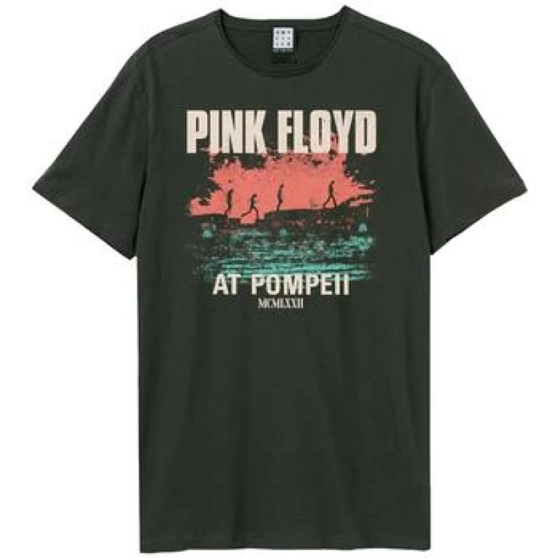 Image of Amplified Amplified Men Pompeii Album Cover Pink Floyd T-Shirt in Charcoal Size: X-Small Charcoal XS Male 5063806466031