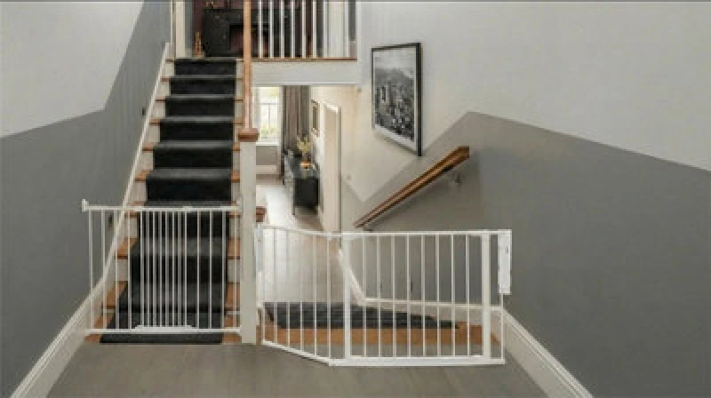 Image of Safetots Solution For Up And Down Staircases, White, Multi Panels, Up To 115Cm, And, Screw Fit Gate, 67Cm - 105.5Cm