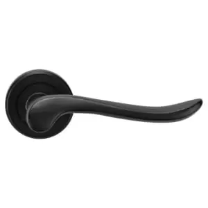 image of Serozzetta Verdun Matt Black Round Rose Door Handle - 1 Pair