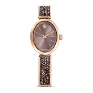 Image of Crystal Rock Swiss Made Black Rose gold-tone finish Oval Watch 5656857