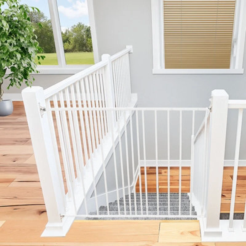 Image of Safetots Top Of The Stairs Screw Fitted Stair Gate, White Metal, 62.5Cm - 106.8Cm, Metal Baby Gate, Safety Barrier