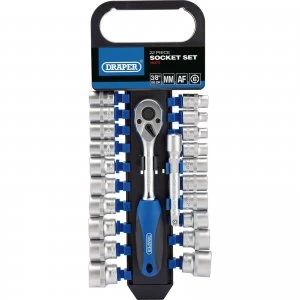 Image of Draper 12 Piece 3/8" Drive Hex Socket Set Metric and Imperial 3/8"