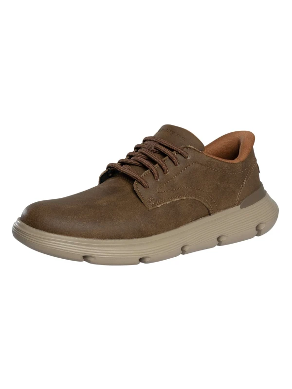 Image of Skechers GARZA Lace Slip-Ins Taupe Leather Taupe
