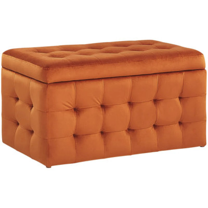 Image of Beliani Storage Ottoman Michigan Velvet Orange