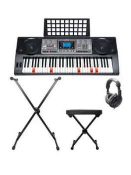 image of Axus Axus Lighted Keys Touch Sensitive Electronic Keyboard Pack With Headphones, Stand, Stool & 6 Months Free Online Lessons