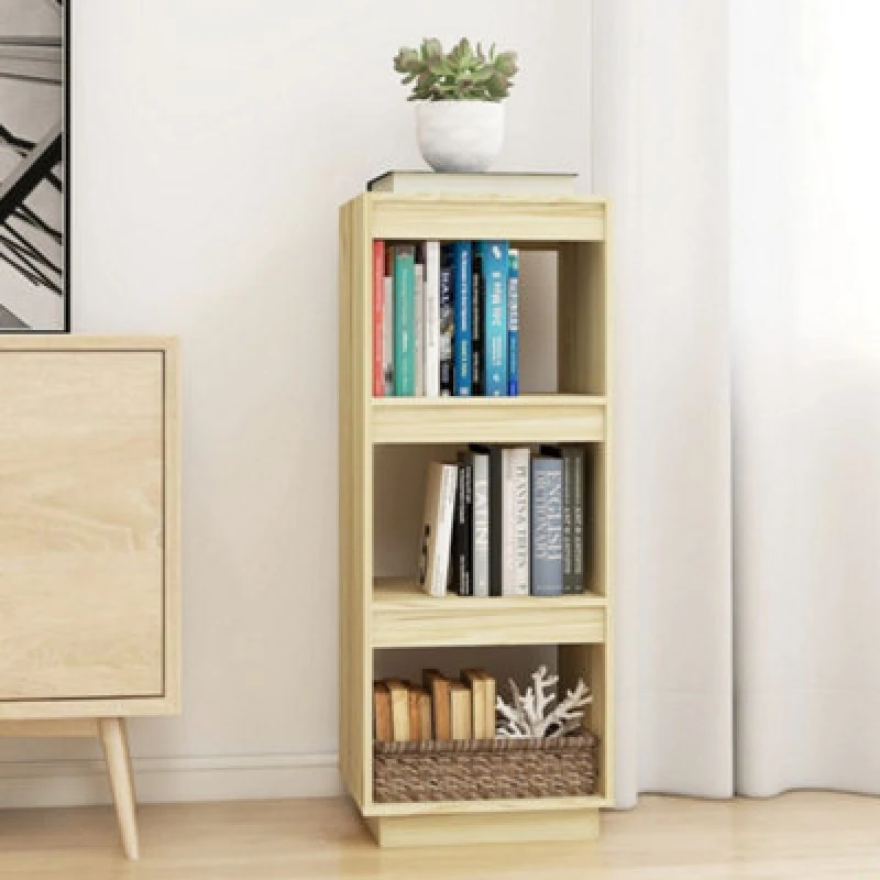 Image of Vidaxl Book Cabinet/Room Divider 40X35X103cm Solid Pinewood, Brown 810844