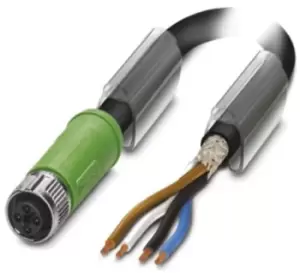 Image of Phoenix Contact, SAC-4P-FST/ 3.0-PUR SH SCO Series, Straight M12 to Unterminated Cable assembly, 3m Cable