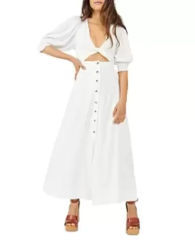 image of Free People String of Hearts Front Cutout Smocked Dress