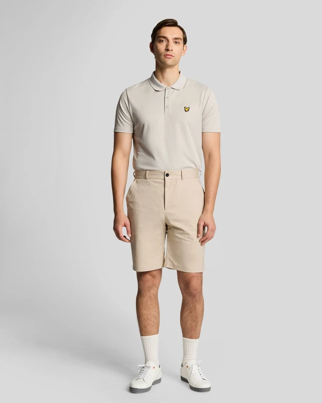 Image of Lyle & Scott Mens Golf Course Stretch Chino Shorts in Beige