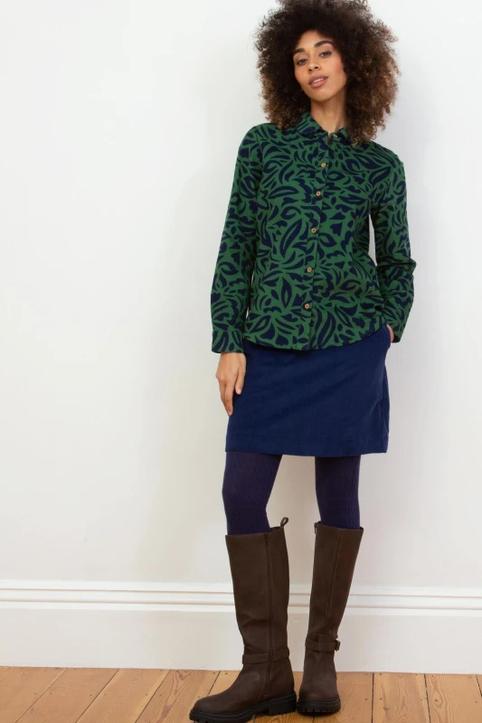 Image of Kite Womens Poyntington Cord Skirt in Midnight Size: 12 Midnight Female 12