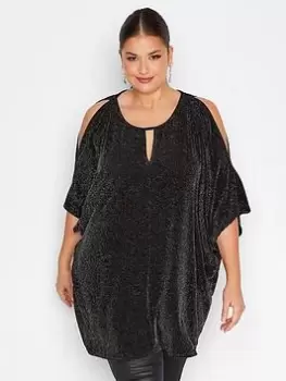 Image of Yours Party Cold Shoulder Cape Top - Multi, Size 22-24, Women