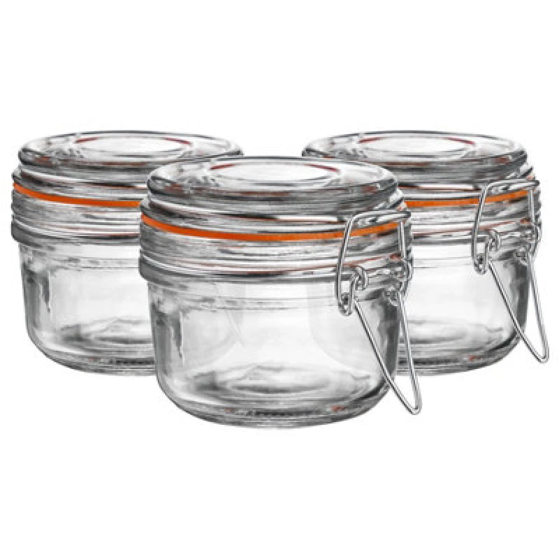 Image of Argon Tableware Glass Storage Jars - 125ml - Pack of 3 Orange