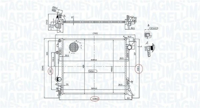 Image of MAGNETI MARELLI Engine radiator MAGNETI MARELLI 350213163200