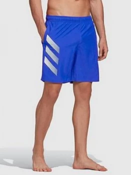 Image of Adidas 3-Stripe Swim Shorts - Blue, Size 26, Men