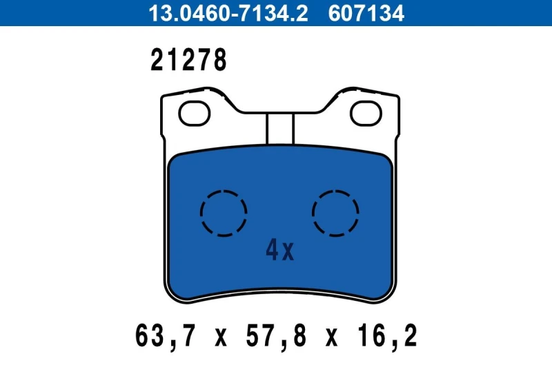 Image of ATE 13.0460-7134.2 Brake pad set excl. wear warning contact Brake Pad Set,disc brake (402)
